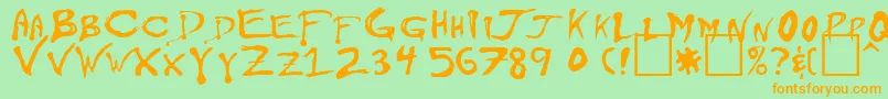 Floydian Font – Orange Fonts on Green Background