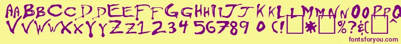 Floydian Font – Purple Fonts on Yellow Background