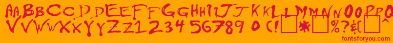 Floydian Font – Red Fonts on Orange Background
