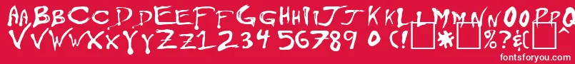 フォントFloydian – 赤い背景に白い文字