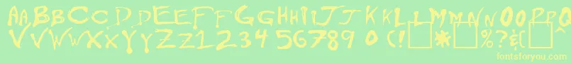 Floydian Font – Yellow Fonts on Green Background