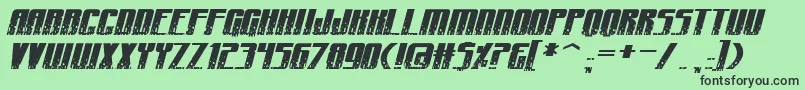 CraterfaceShrapnelBb Font – Black Fonts on Green Background