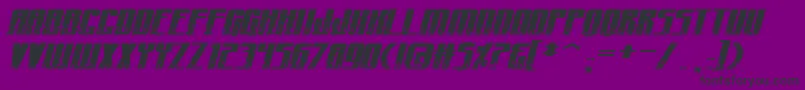 Czcionka CraterfaceShrapnelBb – czarne czcionki na fioletowym tle