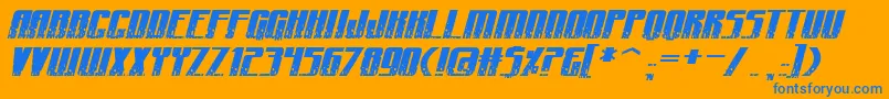 CraterfaceShrapnelBb Font – Blue Fonts on Orange Background