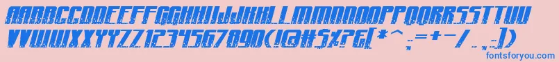 CraterfaceShrapnelBb Font – Blue Fonts on Pink Background