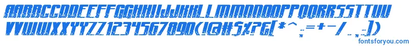 Шрифт CraterfaceShrapnelBb – синие шрифты на белом фоне