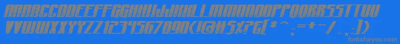 Fonte CraterfaceShrapnelBb – fontes cinzas em um fundo azul