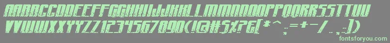 Czcionka CraterfaceShrapnelBb – zielone czcionki na szarym tle