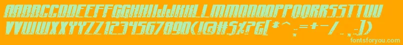CraterfaceShrapnelBb-fontti – vihreät fontit oranssilla taustalla