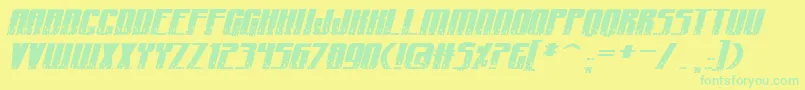 CraterfaceShrapnelBb-Schriftart – Grüne Schriften auf gelbem Hintergrund