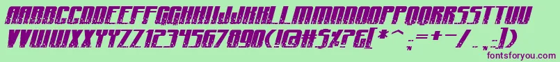CraterfaceShrapnelBb Font – Purple Fonts on Green Background