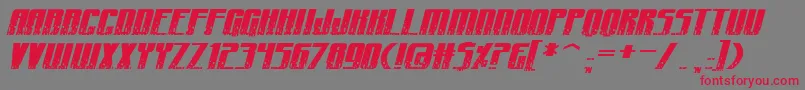 フォントCraterfaceShrapnelBb – 赤い文字の灰色の背景