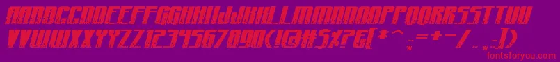 CraterfaceShrapnelBb Font – Red Fonts on Purple Background