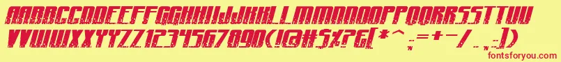 CraterfaceShrapnelBb Font – Red Fonts on Yellow Background