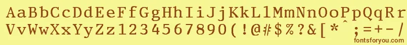 StatusEliteBold Font – Brown Fonts on Yellow Background