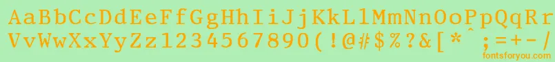 Шрифт StatusEliteBold – оранжевые шрифты на зелёном фоне