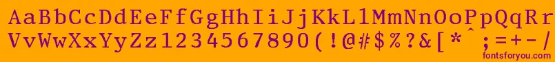 フォントStatusEliteBold – オレンジの背景に紫のフォント