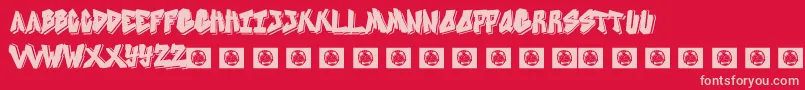 OnePiece Font – Pink Fonts on Red Background