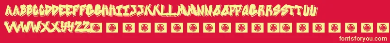 OnePiece Font – Yellow Fonts on Red Background