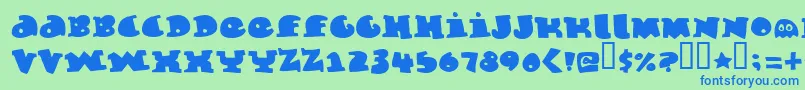 Czcionka Marmeladeguys – niebieskie czcionki na zielonym tle