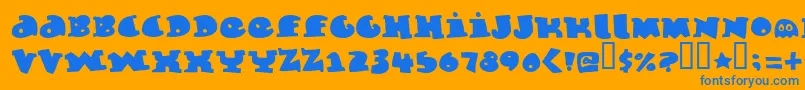 Marmeladeguys-Schriftart – Blaue Schriften auf orangefarbenem Hintergrund