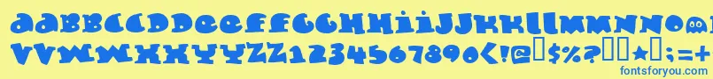 Marmeladeguys Font – Blue Fonts on Yellow Background