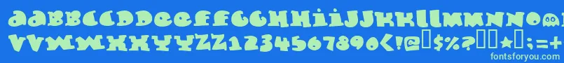 Marmeladeguys Font – Green Fonts on Blue Background