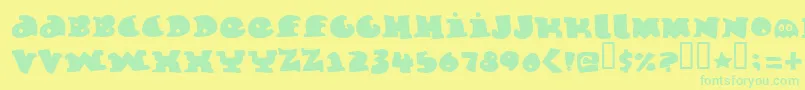 Marmeladeguys Font – Green Fonts on Yellow Background