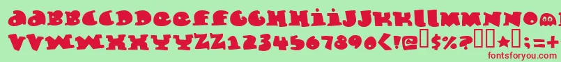 Marmeladeguys Font – Red Fonts on Green Background