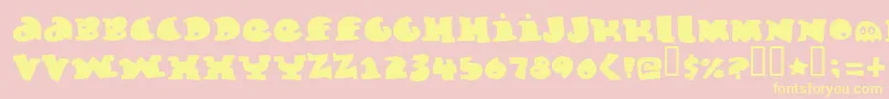 Marmeladeguys-Schriftart – Gelbe Schriften auf rosa Hintergrund
