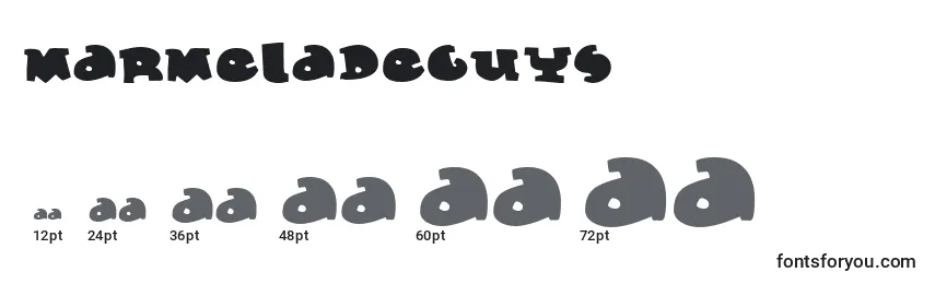 Размеры шрифта Marmeladeguys