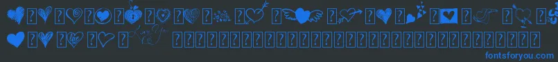 Więcej informacji o czcionce MyvalentinesloveDemo Czcionka MyvalentinesloveDemo – niebieskie czcionki na czarnym tle