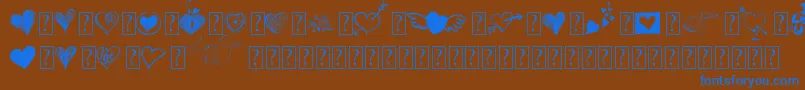 Шрифт MyvalentinesloveDemo – синие шрифты на коричневом фоне