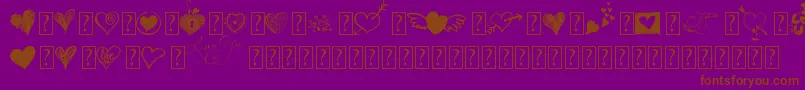フォントMyvalentinesloveDemo – 紫色の背景に茶色のフォント