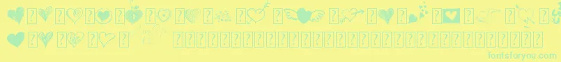 MyvalentinesloveDemo Font – Green Fonts on Yellow Background