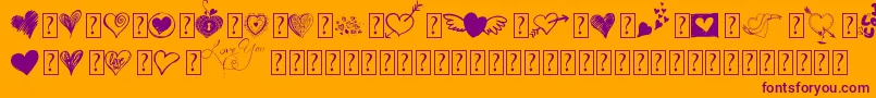 フォントMyvalentinesloveDemo – オレンジの背景に紫のフォント