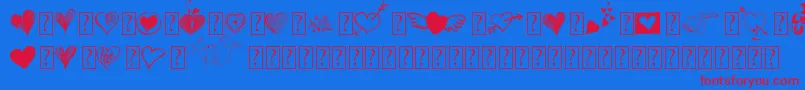 MyvalentinesloveDemo Font – Red Fonts on Blue Background