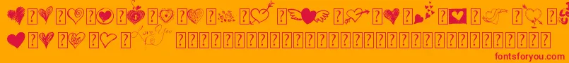 Czcionka MyvalentinesloveDemo – czerwone czcionki na pomarańczowym tle