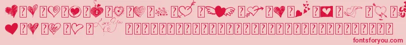 フォントMyvalentinesloveDemo – ピンクの背景に赤い文字