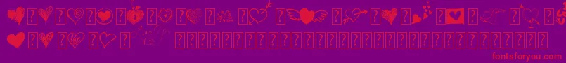 フォントMyvalentinesloveDemo – 紫の背景に赤い文字