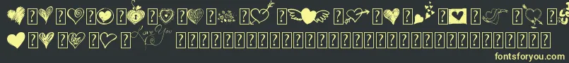 MyvalentinesloveDemo-Schriftart – Gelbe Schriften auf schwarzem Hintergrund