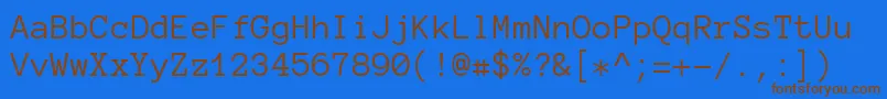 AnonymousproRegular Font – Brown Fonts on Blue Background