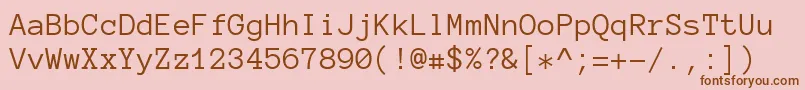 AnonymousproRegular Font – Brown Fonts on Pink Background