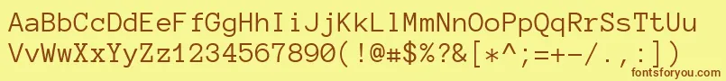 AnonymousproRegular Font – Brown Fonts on Yellow Background