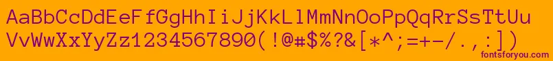 AnonymousproRegular Font – Purple Fonts on Orange Background