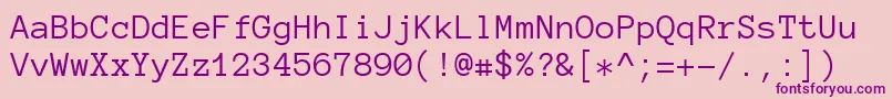 AnonymousproRegular Font – Purple Fonts on Pink Background