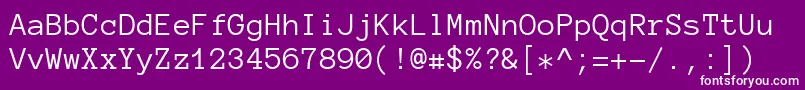 AnonymousproRegular Font – White Fonts on Purple Background