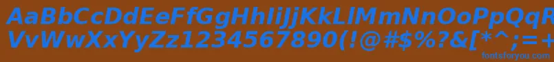 Lisätietoja Verabi-fontista Verabi-fontti – siniset fontit ruskealla taustalla