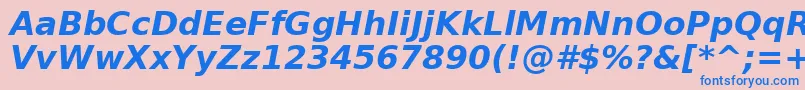 フォントVerabi – ピンクの背景に青い文字
