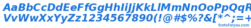 フォントVerabi – 白い背景に青い文字